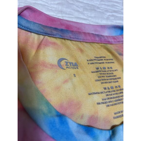 Zyia Active Hendrix Kettle Ball Moon Tie Dye Tank Top Pastel Rainbow Relaxed S - Picture 4 of 5